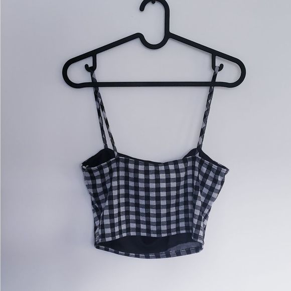 Chocolate USA Plaid Cami Crop Top - Picture 2 of 4